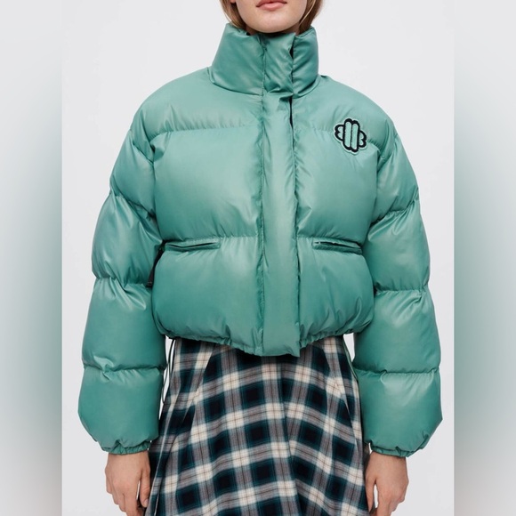 Maje Green down jacket with Clover patch - Picture 2 of 14